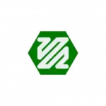 Green hexagon logo with white abstract interconnected lines on a black background.