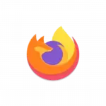 Mozilla Firefox logo: an orange fox curled around a purple globe. (Browser icon)