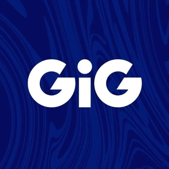 gig-10jpg - Open Source Society Malta GiG logo: white stylized letters on a dark blue, woodgrain-pattern background, representing the brand on a textured backdrop.