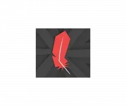 Red crystal shard with jagged base on a dark background, as a standalone icon