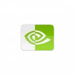 Split white and lime green rounded-square logo featuring an abstract eye motif.
