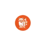 Brand logo: an orange circle with a white fox silhouette inside.