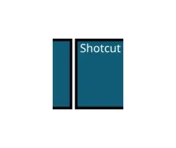 Shotcut logo: two teal rectangles with the word 'Shotcut' on the right