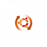 Circular orange arrows forming a loop around a central gear, symbolizing automated processes.